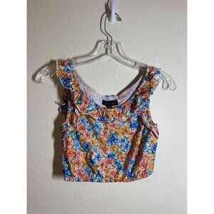 NWT Silver Jeans Co Floral Print Cotton Crop Top Girls Size Large (12/14) AD1